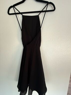 silence + noise Black Mini Slip Dress with Spaghetti Straps Size 6